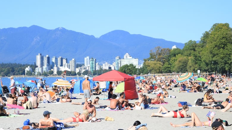 People on a beach.