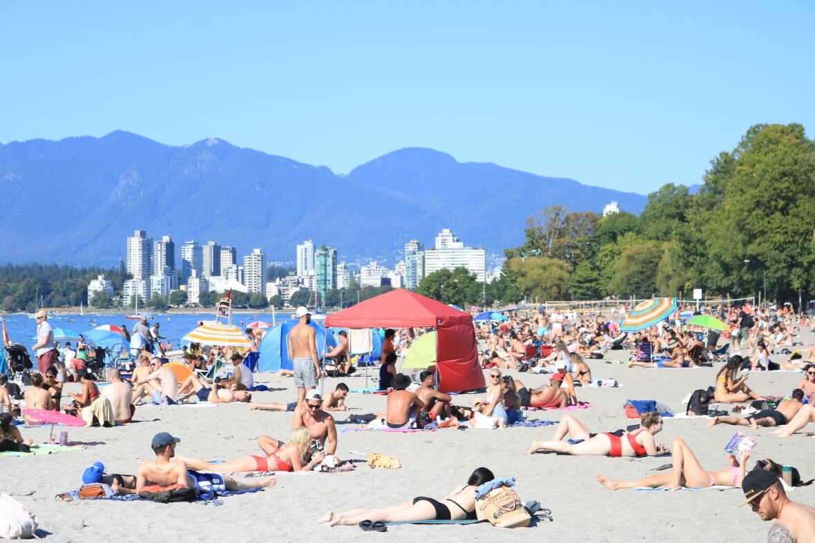 People on a beach.