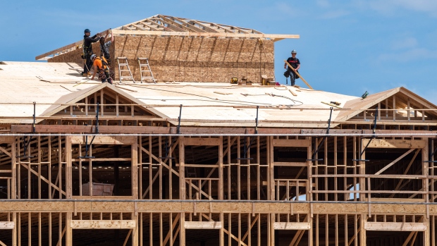New Brunswick declares it's 'leading the pack' on housing, despite below average results; Construction of housing complexes is underway between the Mount Edward Road and the Charlottetown Mall\. \(Brian McInnis/CBC\)