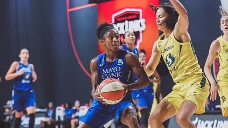 The Minnesota Lynx in WNBA action against the Seattle Storm on Sunday, September 6 from Bradenton, Fla. ML