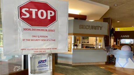 At Cambrian College, there are now controlled entrances limiting access to campus buildings. Cambrian College security desk