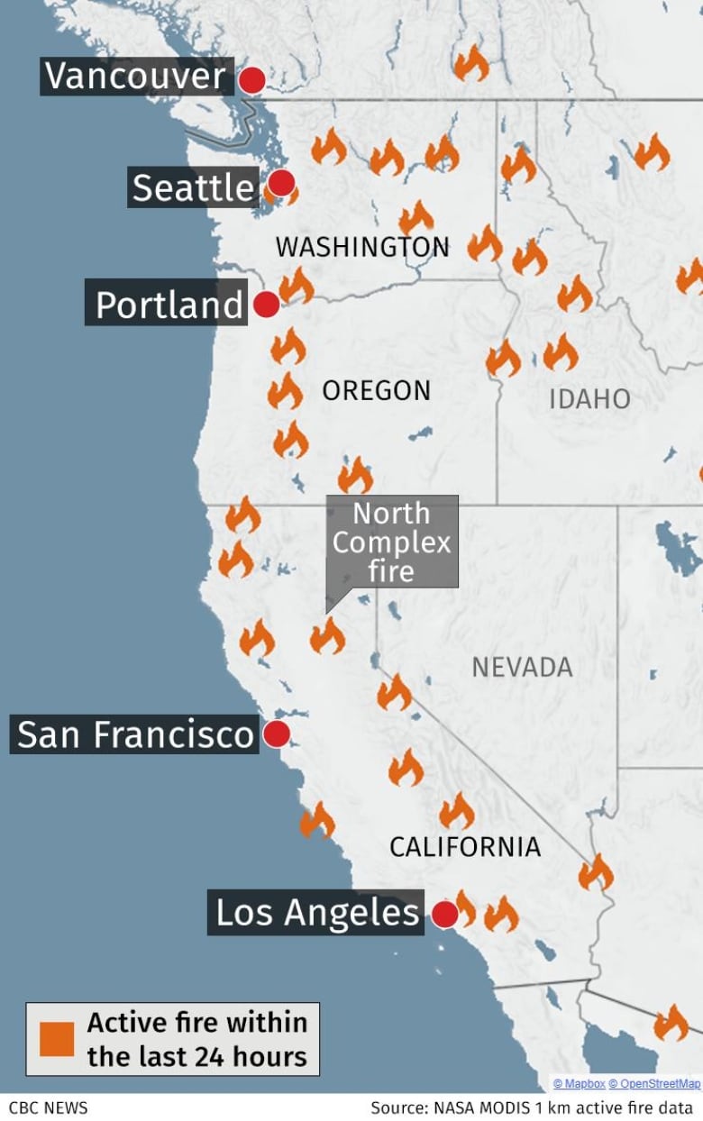 Search for survivors ongoing as wildfires rage in western U.S. and