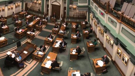 The House of Assembly opened Monday, and physical distancing and no shouting are part of politics in a pandemic. house assembly confederation building