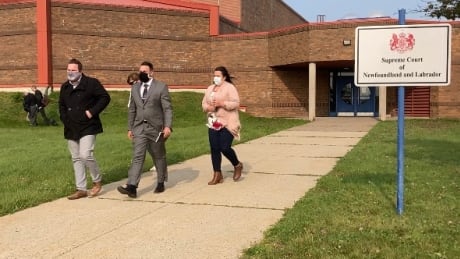 RNC Const. Doug Snelgrove exits Supreme Court at the School for the Deaf in St. John's Thursday. He's facing one count of sexual assault. snelgrove