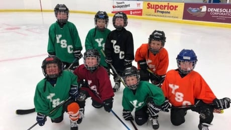 Young skaters at the Yellowknife Sporting Club summer hockey camp this summer. Under 7s minor hockey