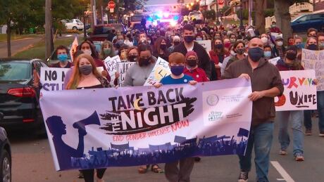 About 150 marched, calling for the end of gender based violence Take back the night march