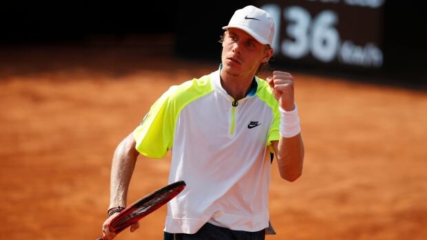 Denis Shapovalov, seen above on Friday, celebrates along the way to his win over Ugo Humbert in the third round of the Italian Open, an ATP Masters 1000 clay-court event taking place in Rome. 1273322734