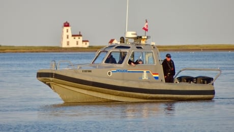 An RCMP boat that is part of the search looking for a missing teen near Northport, PEI. Taken Sept. 21, 2020 An RCMP boat that is part of the search looking for a missing teen near Northport, PEI. Taken Sept. 21, 2020
