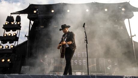 Brett Kissel performs a drive-in concert in Edmonton, Alta., June 13, 2020. COVID Alta Concert 20200613