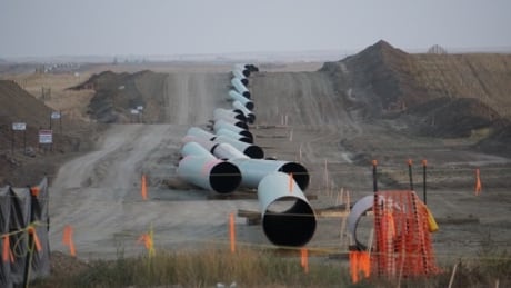 Pipe ready to be used for the construction of the Canadian leg of the Keystone XL in Alberta near the town of Oyen, in September, 2020. keystone xl alberta