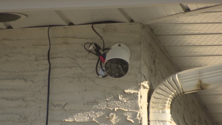 Security Camera With Wires Showing