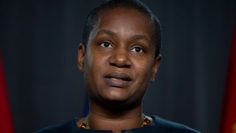 Green Party leader Annamie Paul comments on the governments climate legislation during a news conference in Ottawa, Thursday November 19, 2020. Green Climate 20201119