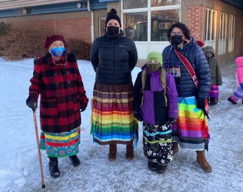 'A catalyst for a movement': Hundreds don ribbon skirts after Sask. girl shamed for wearing hers