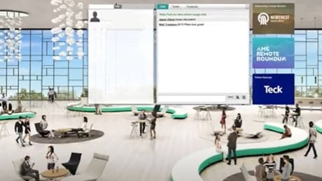The Lounge on the online convention platform is one of the spaces delegates can visit to network with others. Roundup Mineral Exploration conference