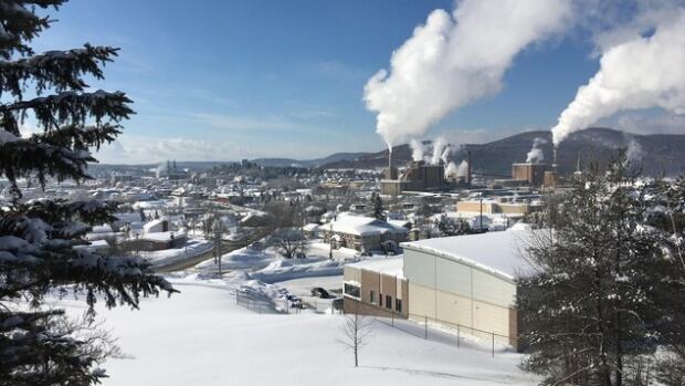 Many people in Edmundston found themselves without power Tuesday morning. A photo of a cityscape covered in snow