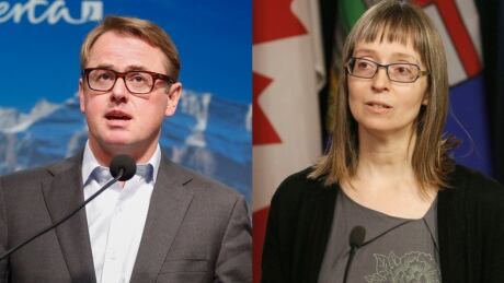 Alberta Health Minister Tyler Shandro and Alberta Chief Medical Officer of Health Dr. Deena Hinshaw. Tyler Shandro Deena Hinshaw