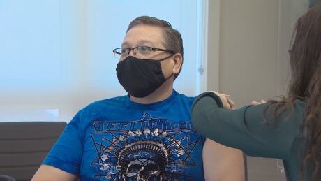 Millbrook First Nation Chief Bob Gloade was among the first people to get a COVID-19 vaccine at the first Mi'kmaw vaccine clinic in the province. Millbrook Vaccine Clinic Chief Bob Gloade