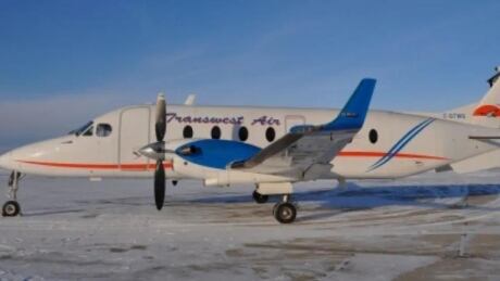 A Transwest Air plane sits at the Prince Albert Airport in a 2015 file photo. Transwest