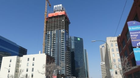 The building under construction at 300 Main St. now owns the title as the city's tallest structure. 300 Main St. Winnipeg's new tallest building