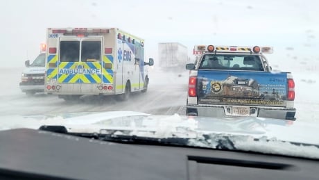 Up to 70 vehicles pile up on Trans-Canada Highway as winter weather rips through Alberta