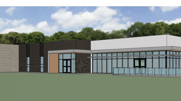 New club brings all western P.E.I. curlers under one roof; This is a sketch of what the new, \$5-million curling club proposed for Mill River will look like\. Applications for funding went in this week\. If they can secure funding, construction could start on the new rink this fall\. 