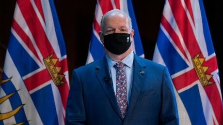 B.C. Premier John Horgan prior to being sworn in during a virtual swearing-in ceremony in Victoria on Nov. 26, 2020. Horgan Cabinet 20201126