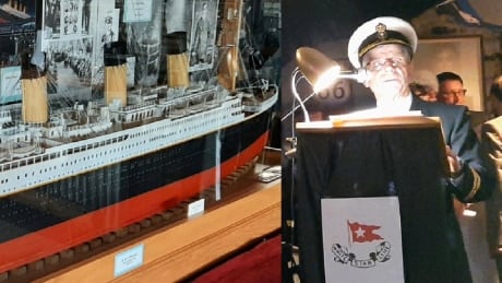 Famed folk musician Ray Johnson has spent 12 years working on a massive model of the RMS Titanic. Ray Johnson and Titanic model