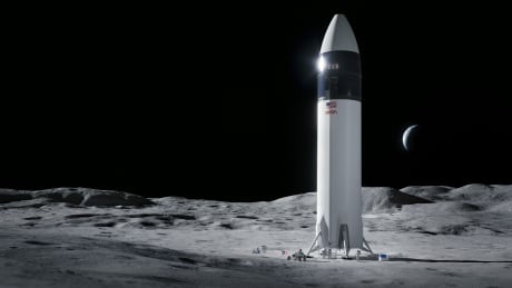 This illustration show's the SpaceX Starship human lander design that will carry NASA astronauts to the Moon's surface during the Artemis mission.
NASA SpaceX human lunar lander