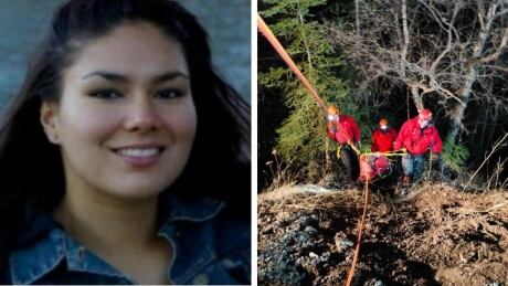 Patricia Paul, left, was rescued by volunteer search teams after a 100-metre fall in Whiteswan Lake Provincial Park in southern British Columbia. Patricia Paul rescue