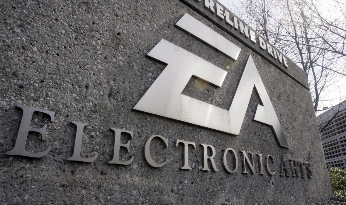 A sign reading Electronic Arts is shown.