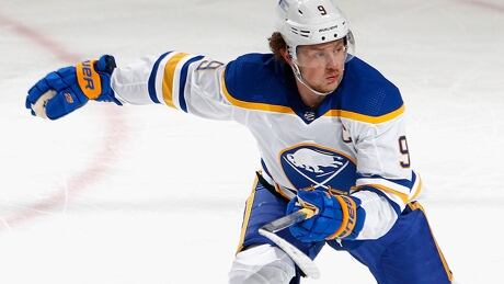 In an end-of-season video session with reporters, Sabres captain Jack Eichel suggested the team has a different opinion on how to treat a herniated disc that has kept him sidelined since early March eichel-jack-210223-1180