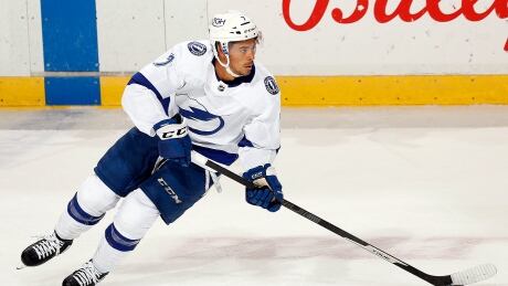 Tampa Bay Lightning forward Mathieu Joseph, seen in action on May 8, featured on the NHL's first all-Black line during a game against the Florida Panthers on Monday. 1317131187