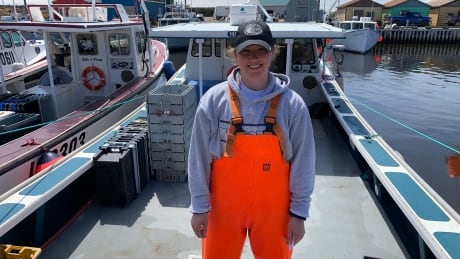 Jada Yeo works on her father's lobster boat out of North Lake, P.E.I., as a 'helper' and is making a career in the fishing industry. She also has her own license to fish mackerel. Jada Yeo, fisherman's helper on her dad's boat, North Lake P.E.I.