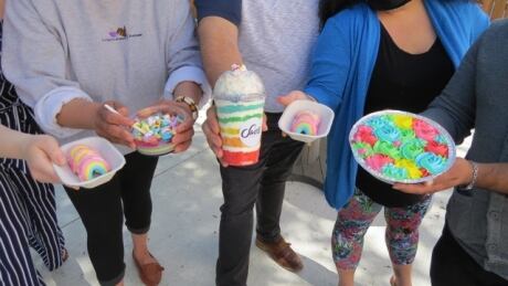 Eleven Thunder Bay eateries are partnering with the United Way of Thunder Bay and the Rainbow Collective to launch a series of Pride-themed desserts, with a portion of the proceeds from every dessert sold going to the cause. Pride desserts