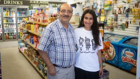 Sarah Barzak, 28, with her baba (father), Ghassan Barzak, at his London, Ont., convenience store.
Sarah Barzak and her dad