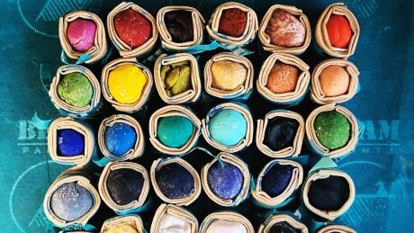 Beam Paints paintstones wrapped in beeswaxed cloth. Anong Beam