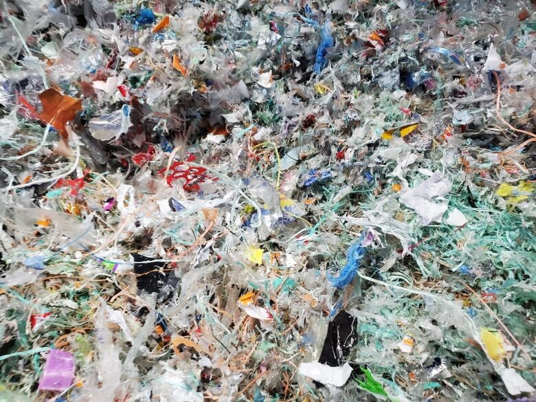 plastic trash shreds