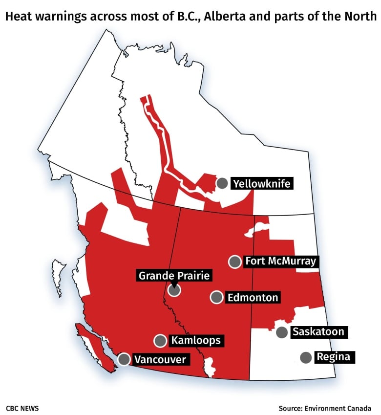 Heat Dome Settles In Across Western Canada Bringing Sweltering Temperatures Cbc News