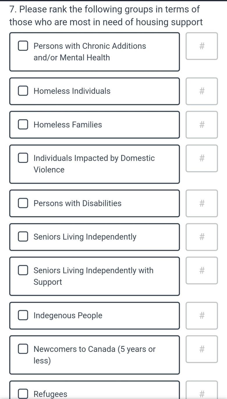 Province withdraws survey that asked people to rank groups most in need