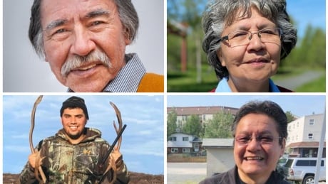 Four candidates are running in the Monfwi byelection on Tuesday, July 27. Clockwise from top left, they are James Wah-Shee, Jane Weyallon Armstrong, Jon Gon and Kelvin Kotchilea. Monfwi candidate montage