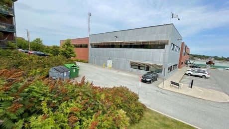 The Sherbrooke police station dumpsters, where a woman's burnt body was mistakenly placed. Sherbrooke police station and dumpsters
