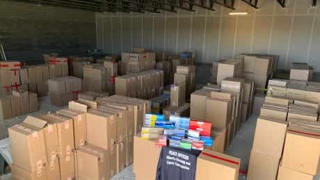 AGLC says there was approximately $4.5 million worth of contraband in this photo, taken at a southeast Calgary storage facility. contraband tobacco