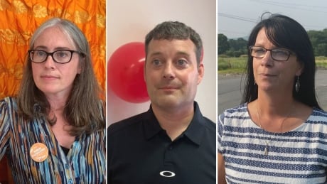 Three of the five candidates running for Antigonish in the provincial election include Moraig Macgillivray, NDP (left), Randy Delorey, Liberal (centre) and Michelle Thompson of the PC Party. antigonish candidates