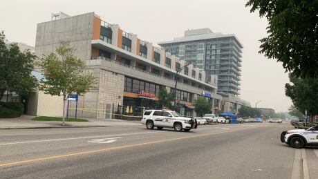 Scene of July 31 shooting at Pandosy Street and KLO Road in Kelowna B.C.. Pandosy Street and KLO Road in Kelowna after shooting