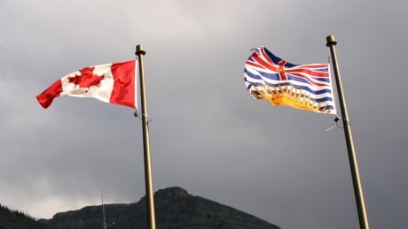 B.C flag with the Canadian flag. B.C. flag