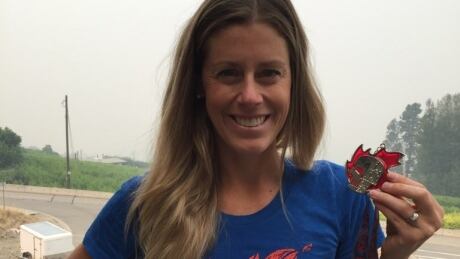Gina Tranquada placed first in the 42-kilometre women's Near Death Marathon in Grand Cache, Alta., on July 31. Gina Tranquada
