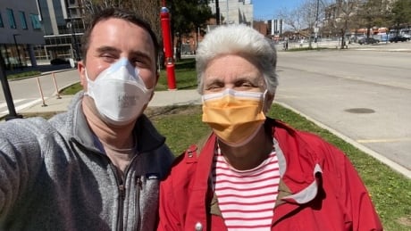 Pediatrician Dr. Joe Oliver, left, and Dr. Kerry Beal, lead physician of the Shelter Health Network, are a two-person walking vaccine clinic. They offer on-the-spot COVID-19 vaccinations in Hamilton's undervaccinated communities.
Joe Oliver and Kerry Beal