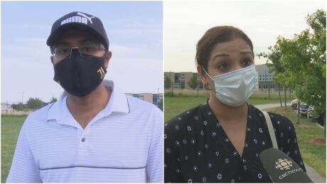 Sandipan Haldar (left) and Ropa Tharuvai (right) want the most protection for their kids, who are younger than 12 years old and cannot be vaccinated, as they ride the school bus. Parents