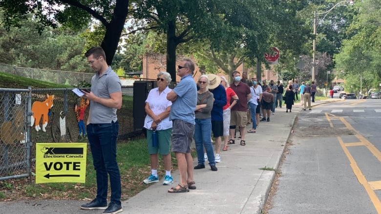 Toronto Long Line At Polling Station