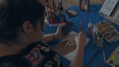 Ysabelle Vautour, a visually impaired painter, is one of the organizers of the virtual event. vautour
